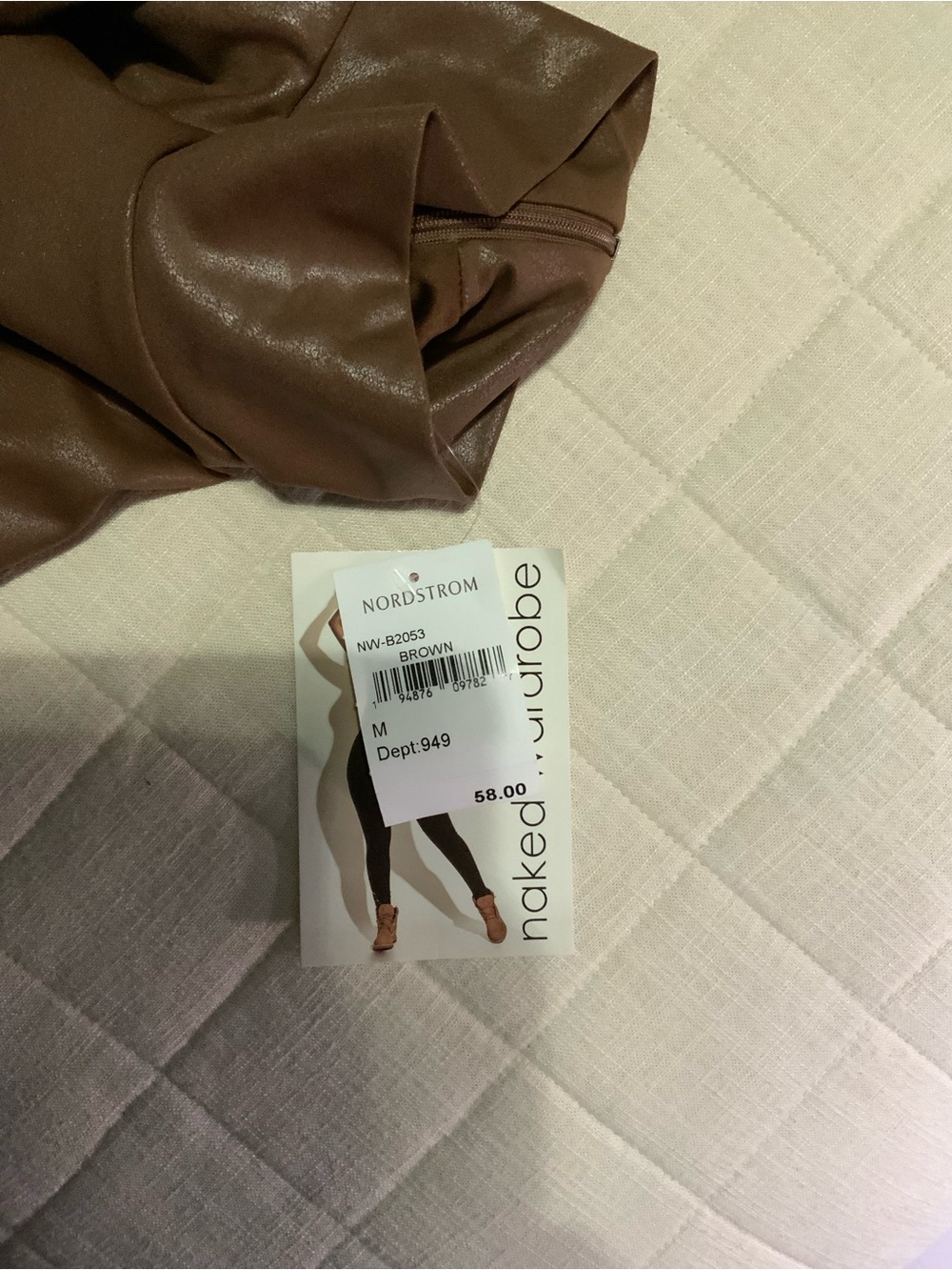 ‘Naked Wardrobe’ Faux Leather Long Sleeve Bodysuit & Midi Skirt Set - Picture 4 of 4
